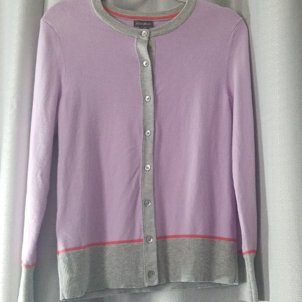 Eddie Bauer purple cardigan